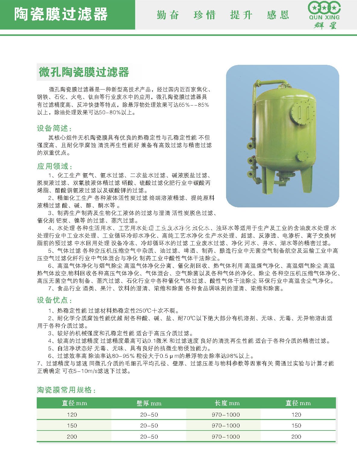 微孔陶瓷膜过滤器